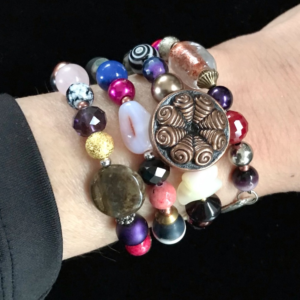 Handmade Bracelet with Vintage and Modern Elements (NB76-3H) New Without Tags - Picture 10 of 11